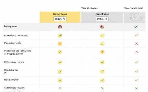 Grid comparing different mobile phone plans features